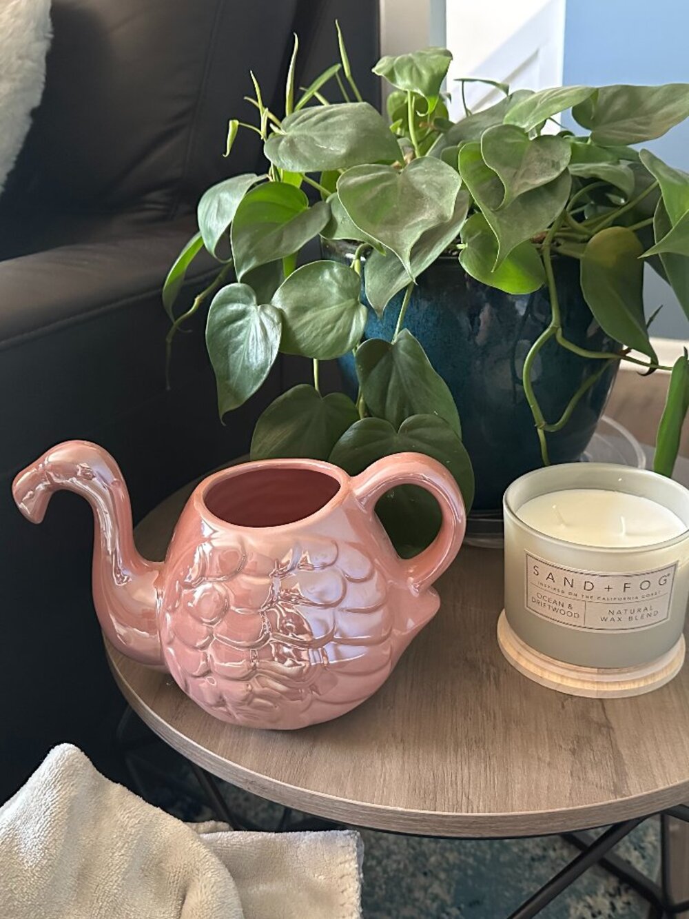Pink Flamingo Ceramic Planter Vase Coastal Cottagecore Decor
